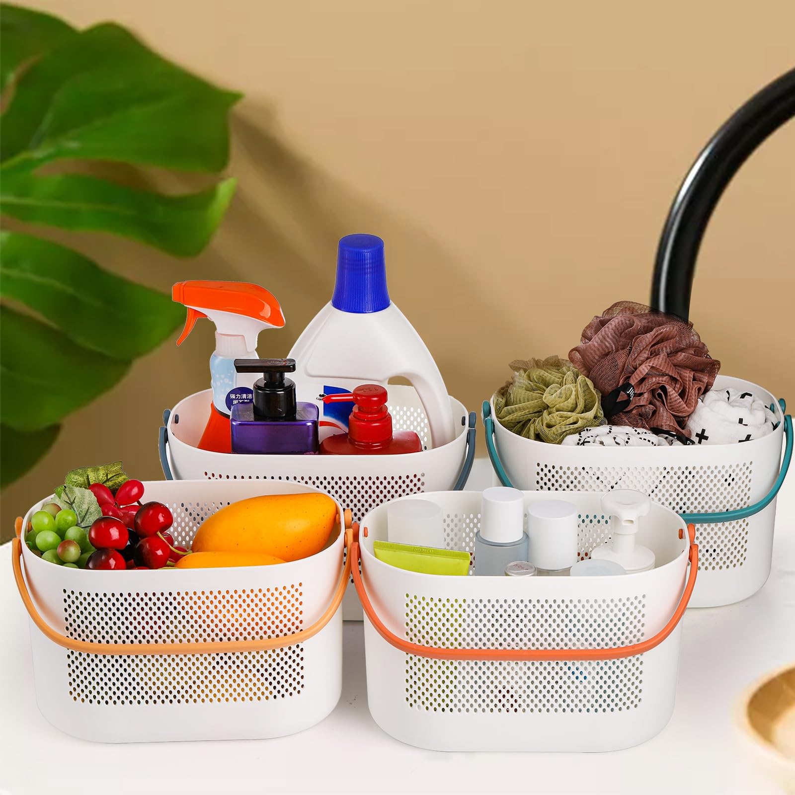 AVLA white body with colorful handles complements modern bathroom decor.