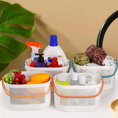 AVLA white body with colorful handles complements modern bathroom decor.