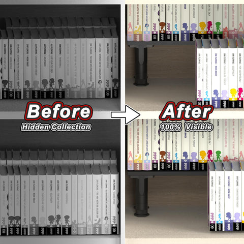 AVMDOM manga shelf riser 2-pack back-row elevated for visibility of back volumes