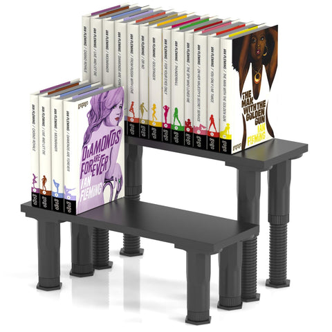 AVMDOM manga shelf riser 2-pack front view for clear double-row display