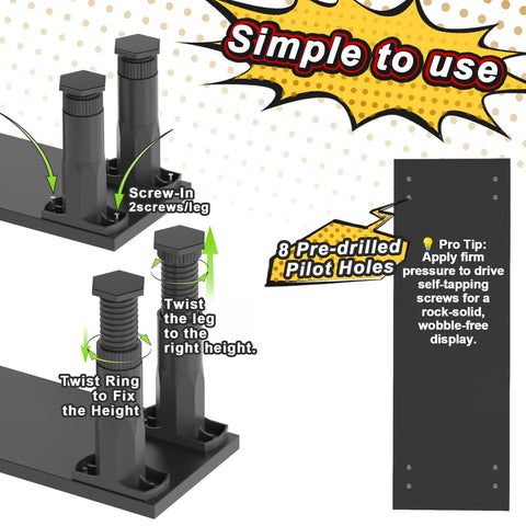 AVMDOM manga shelf riser anti-slip pads stabilize on smooth surfaces