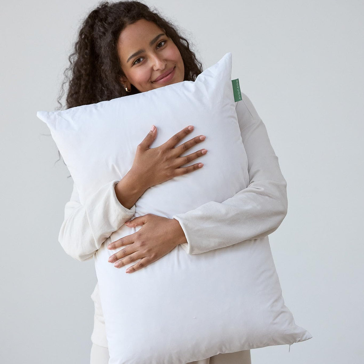 Avocado Organic Cotton Pillow cover shows breathable weave for cooler nights