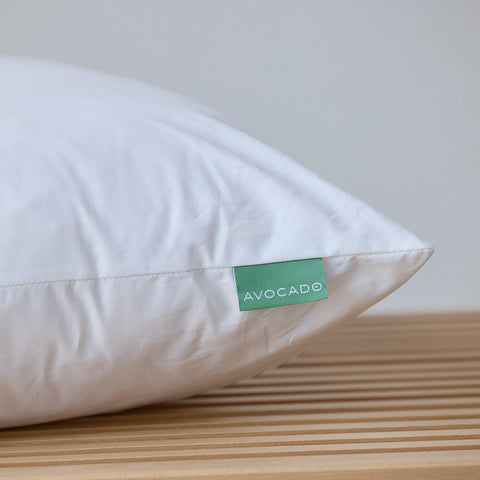 Breathable cover on the Avocado pillow helps hot sleepers stay cooler.