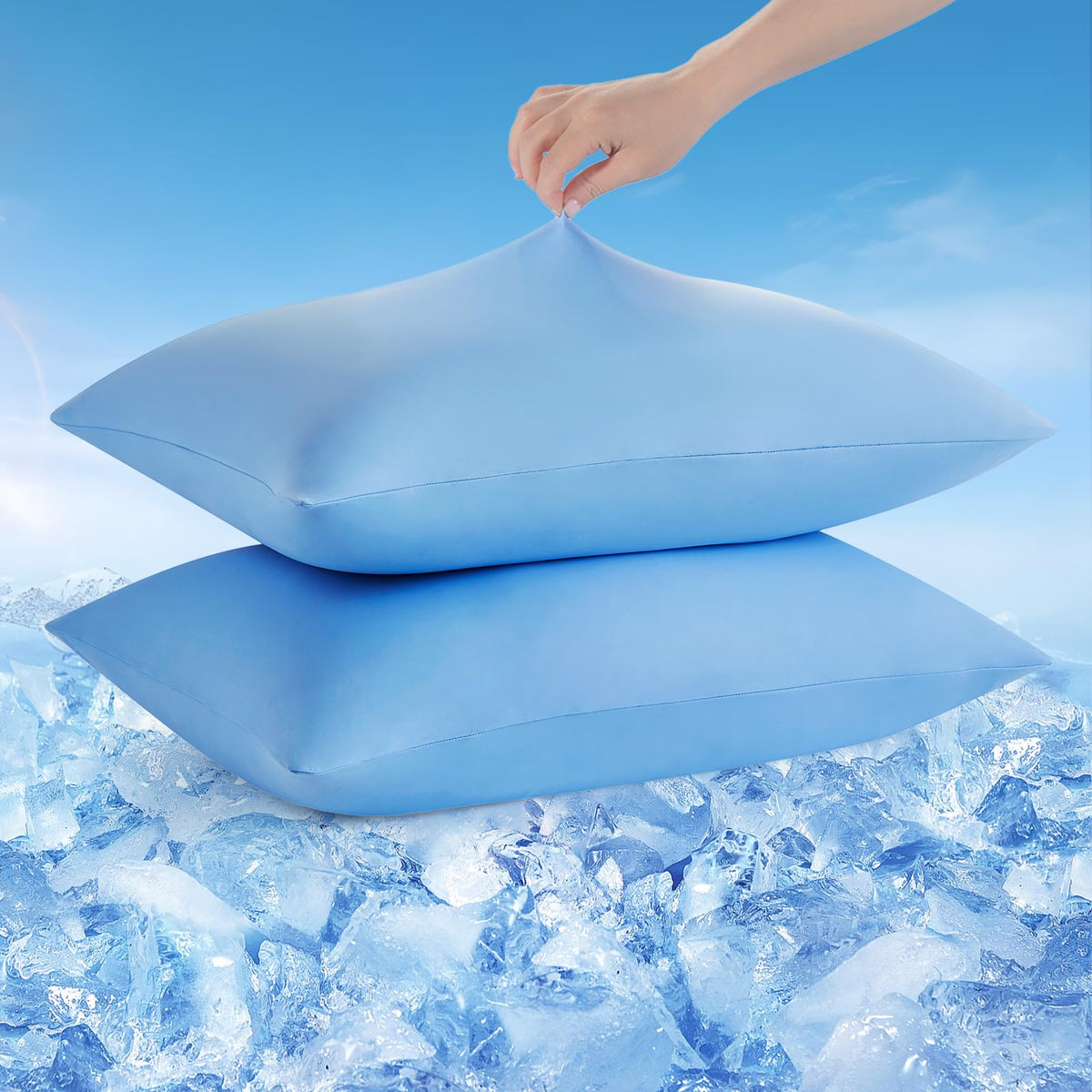 Avolare Arc-Chill 3.0 king pillowcase set shows cooling fabric for hot sleepers.