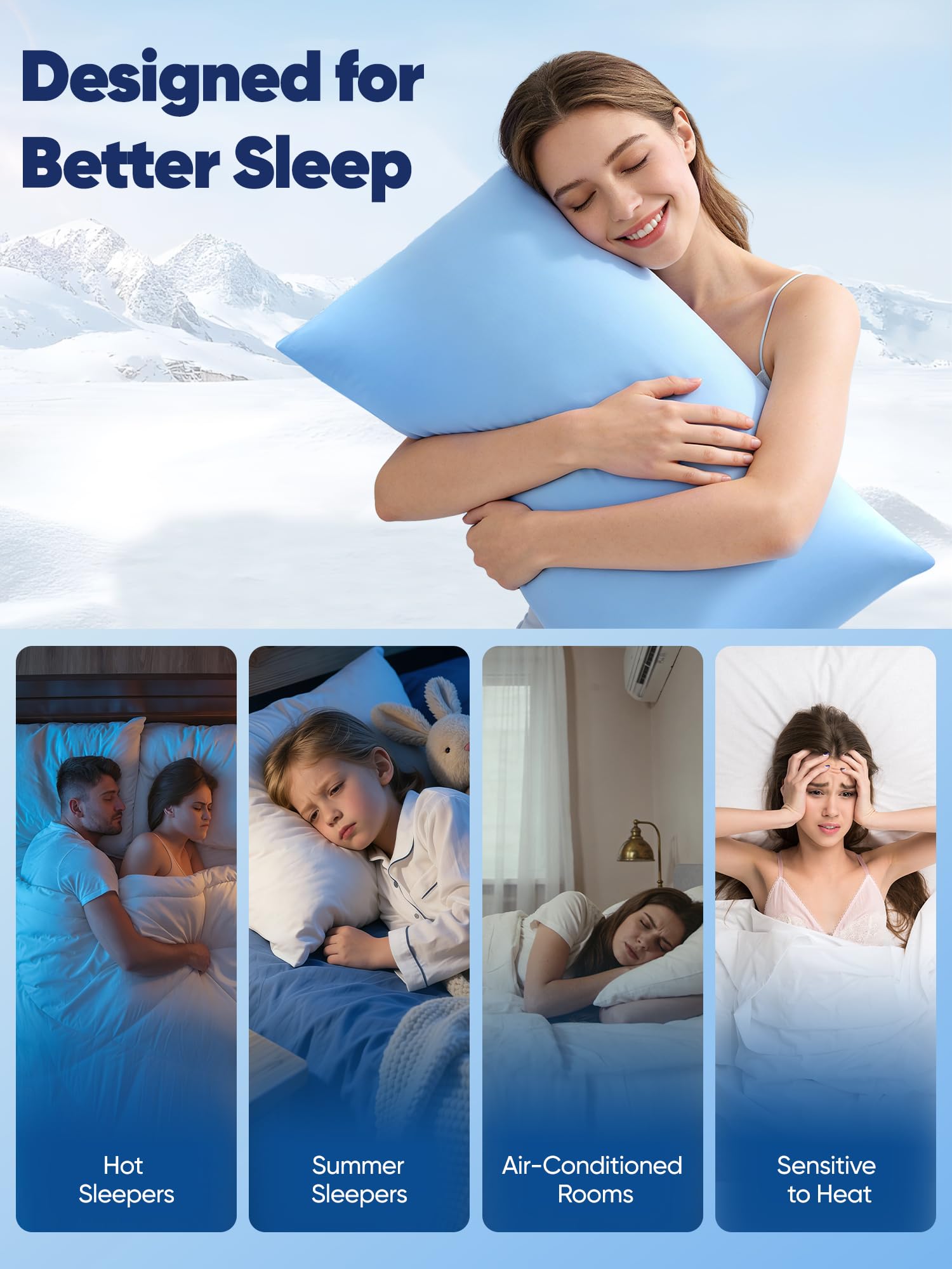 Avolare blue pillowcase on a bed evokes a cool, contemporary bedroom.
