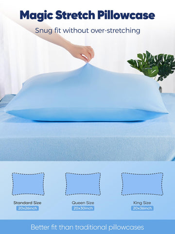 Avolare king pillowcase fits standard to king pillows securely.