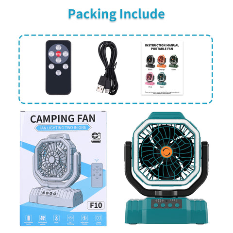 AVV USB-C charging compatible fan for quick top-ups.