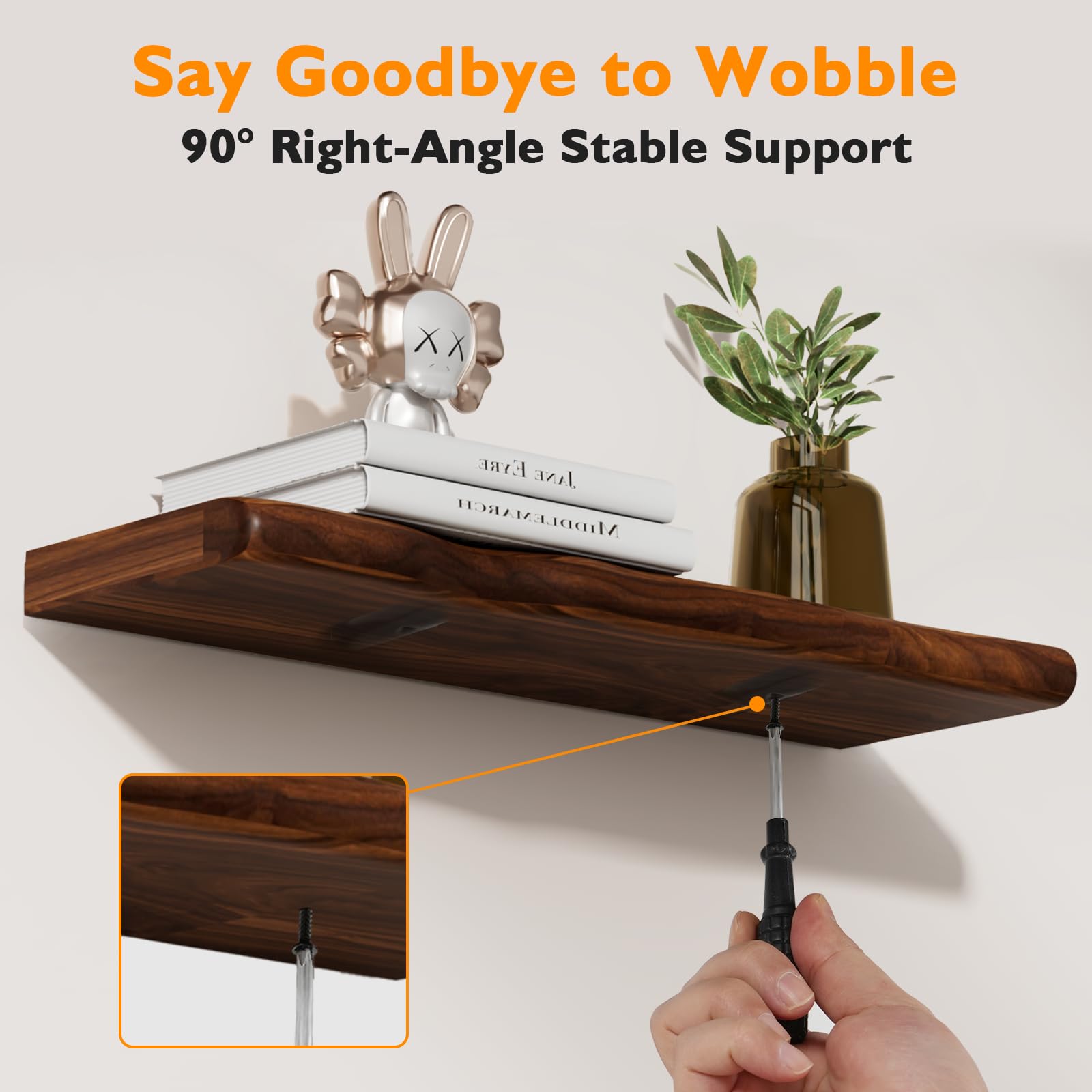 Avytronx 8-inch depth shelf maximizes storage without crowding wall space.