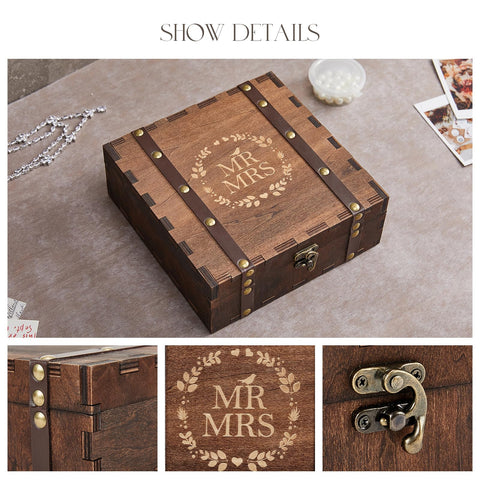 AW BRIDAL dark brown PU leather cover adds vintage charm and durability.