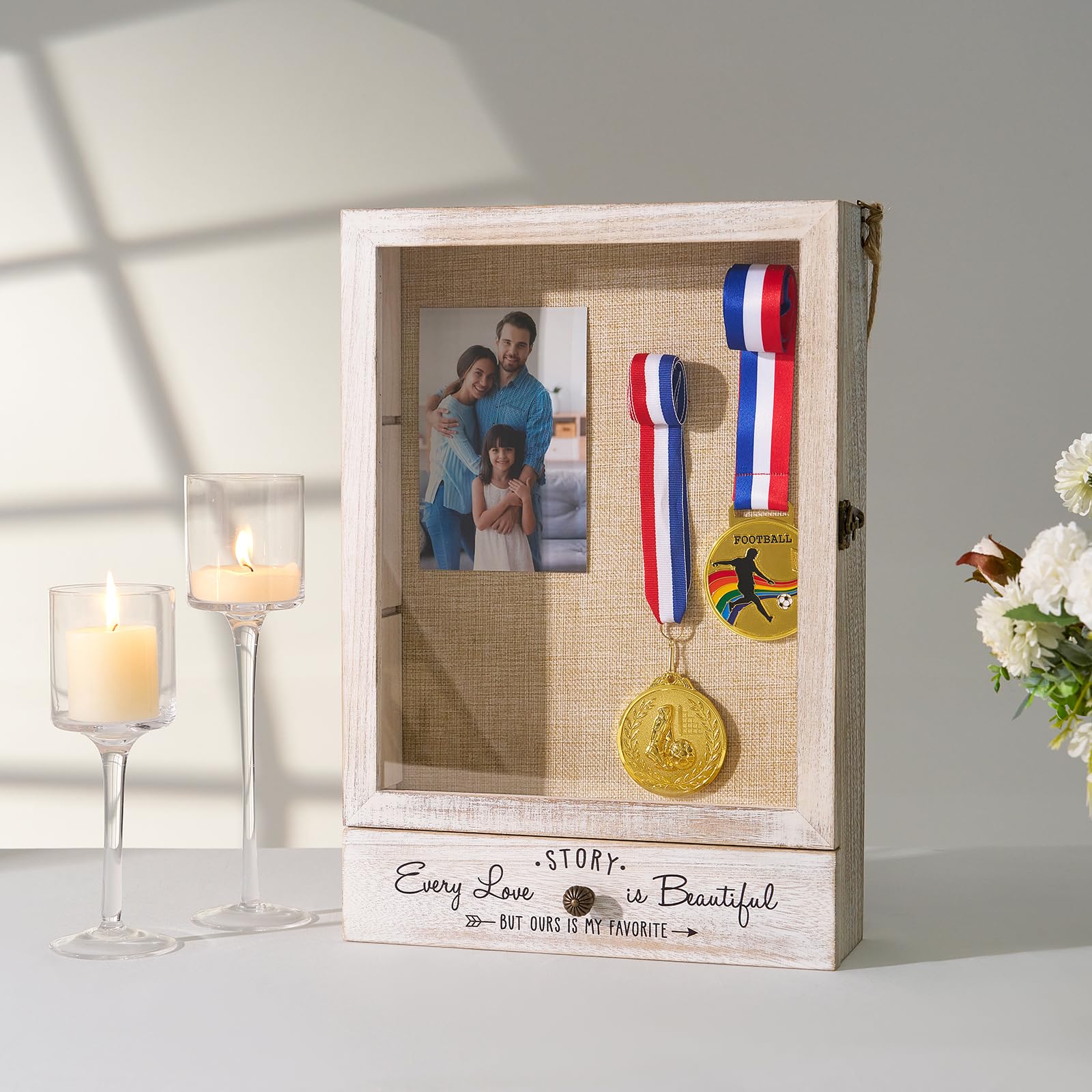 AW BRIDAL multi use shadow box suits weddings, jerseys, and tickets