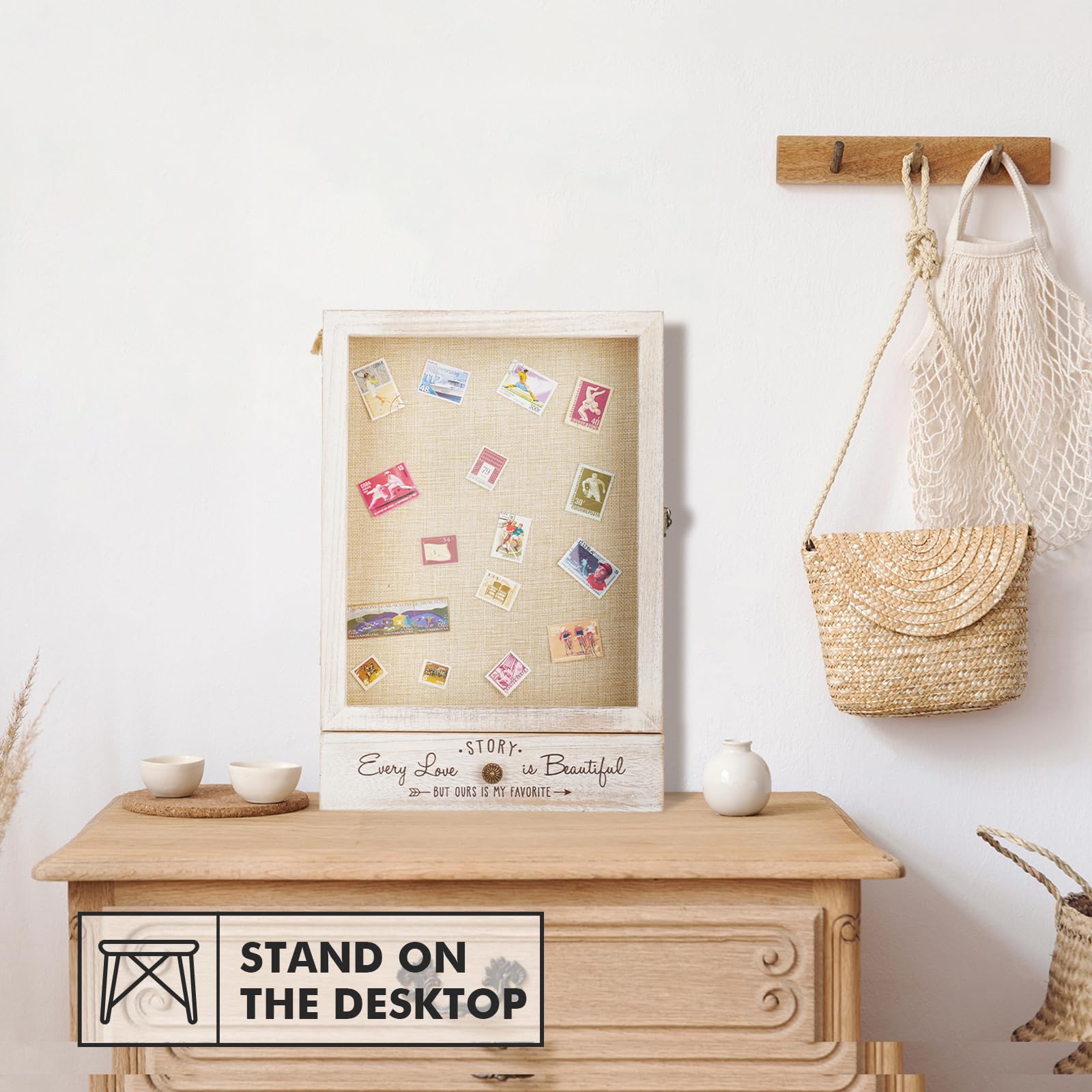 AW BRIDAL retro design shadow box in paulownia wood for timeless display