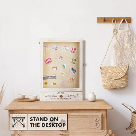 AW BRIDAL retro design shadow box in paulownia wood for timeless display