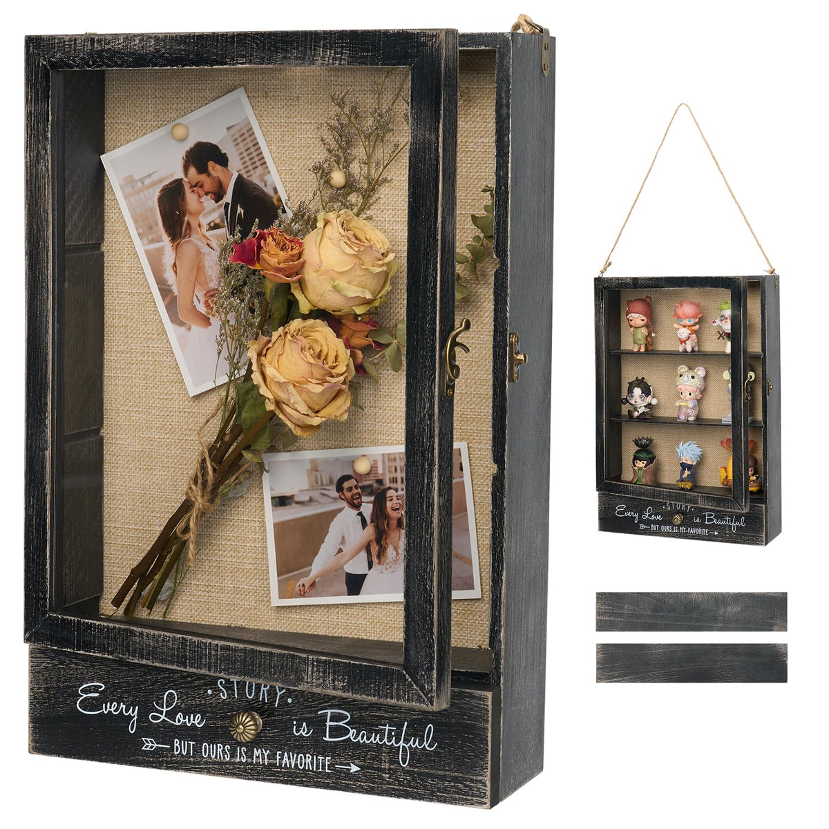 AW BRIDAL shadow box large front view ideal keepsake display.