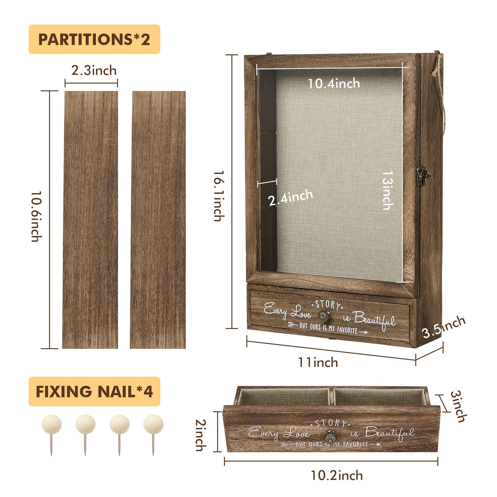 AW BRIDAL paulownia wood frame resists warping and ages gracefully