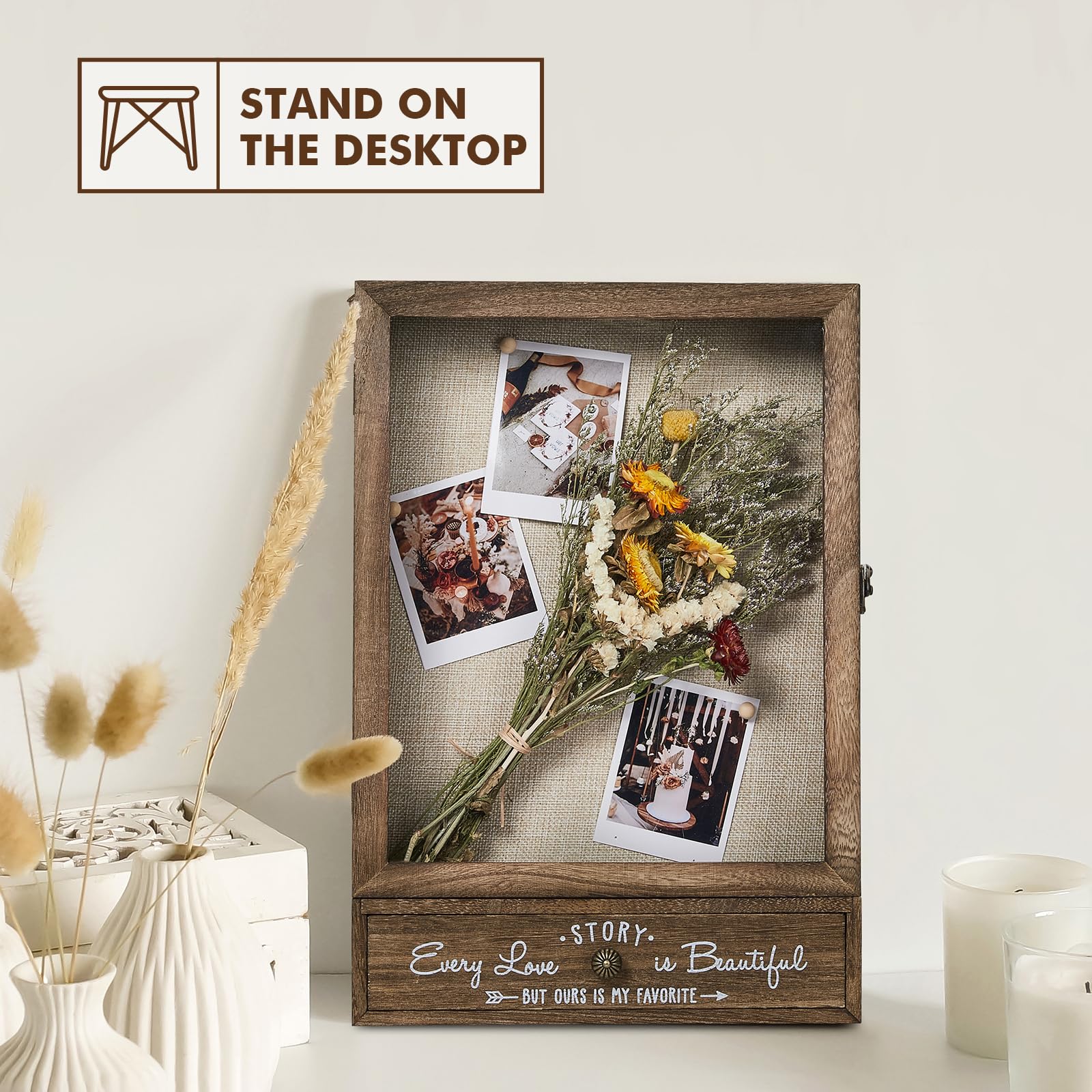 AW BRIDAL shadow box top slot showcases collectibles for organized display
