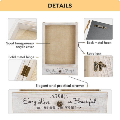 AW BRIDAL top slot on shadow box keeps collectibles secure in display