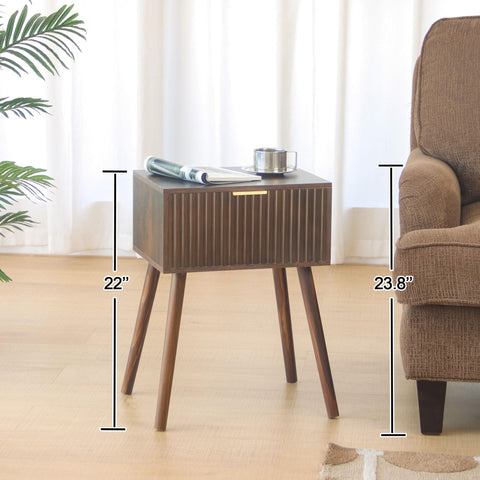 AWASEN nightstand in walnut finish adds warm, durable style