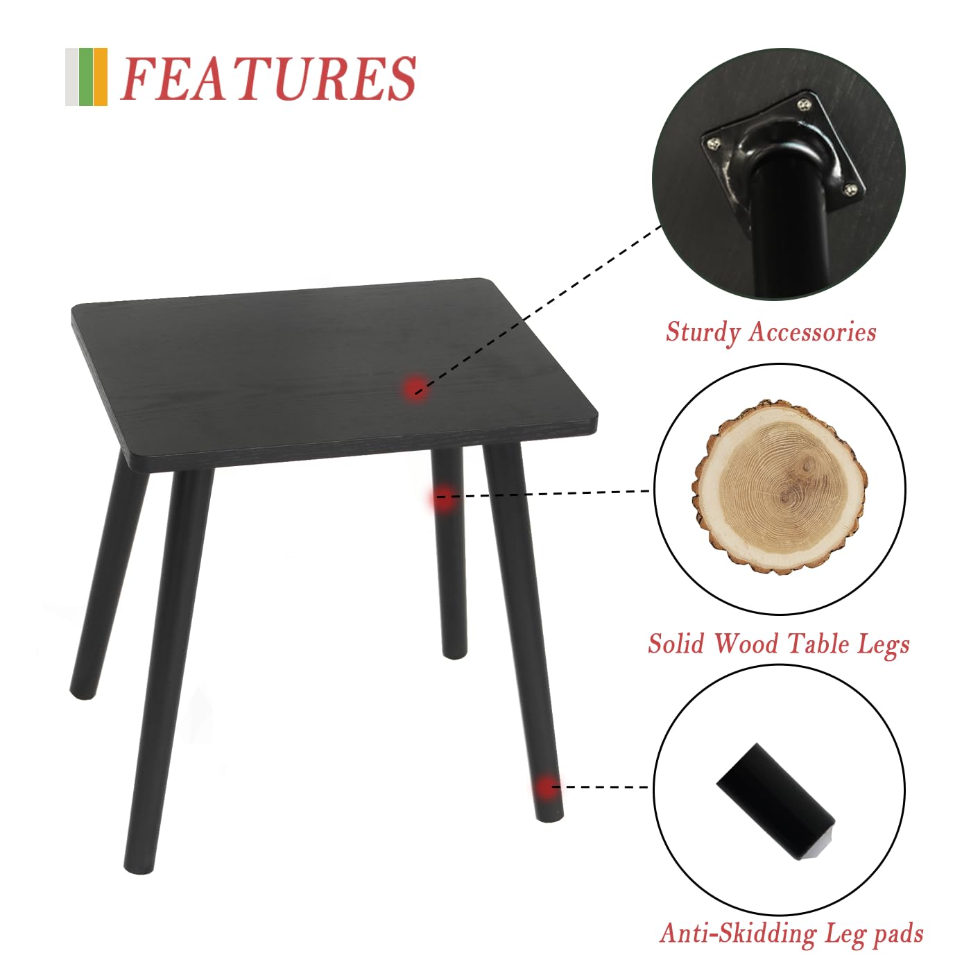 AWASEN compact end table installs in minutes with no tools.