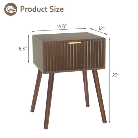 AWASEN nightstand with solid wood legs enhances stability and longevity