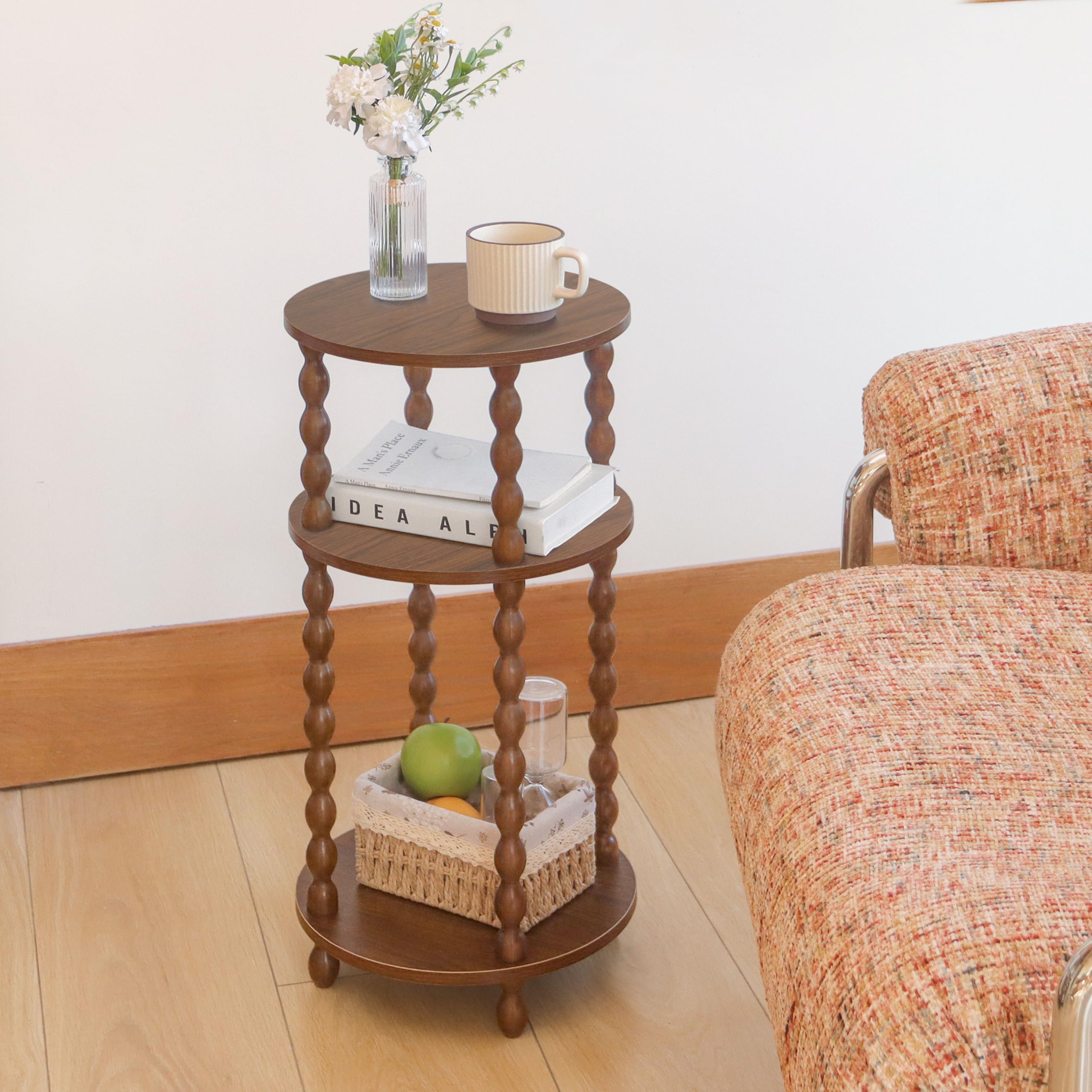 AWASEN end table with rounded edges for safe family use