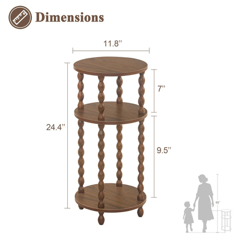 AWASEN end table with walnut finish adds warm charm to room