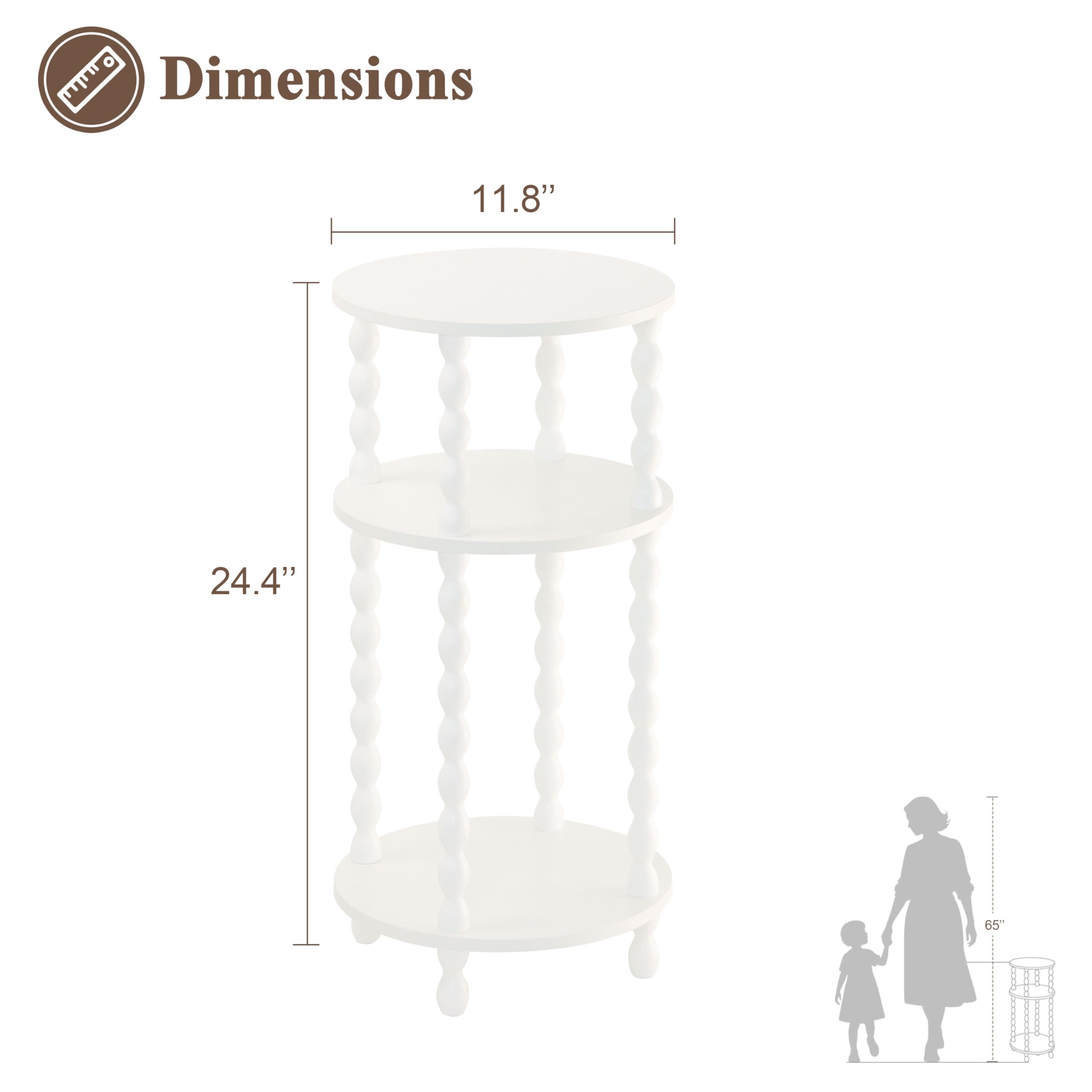 AWASEN end table with walnut wood legs adds warm contrast.