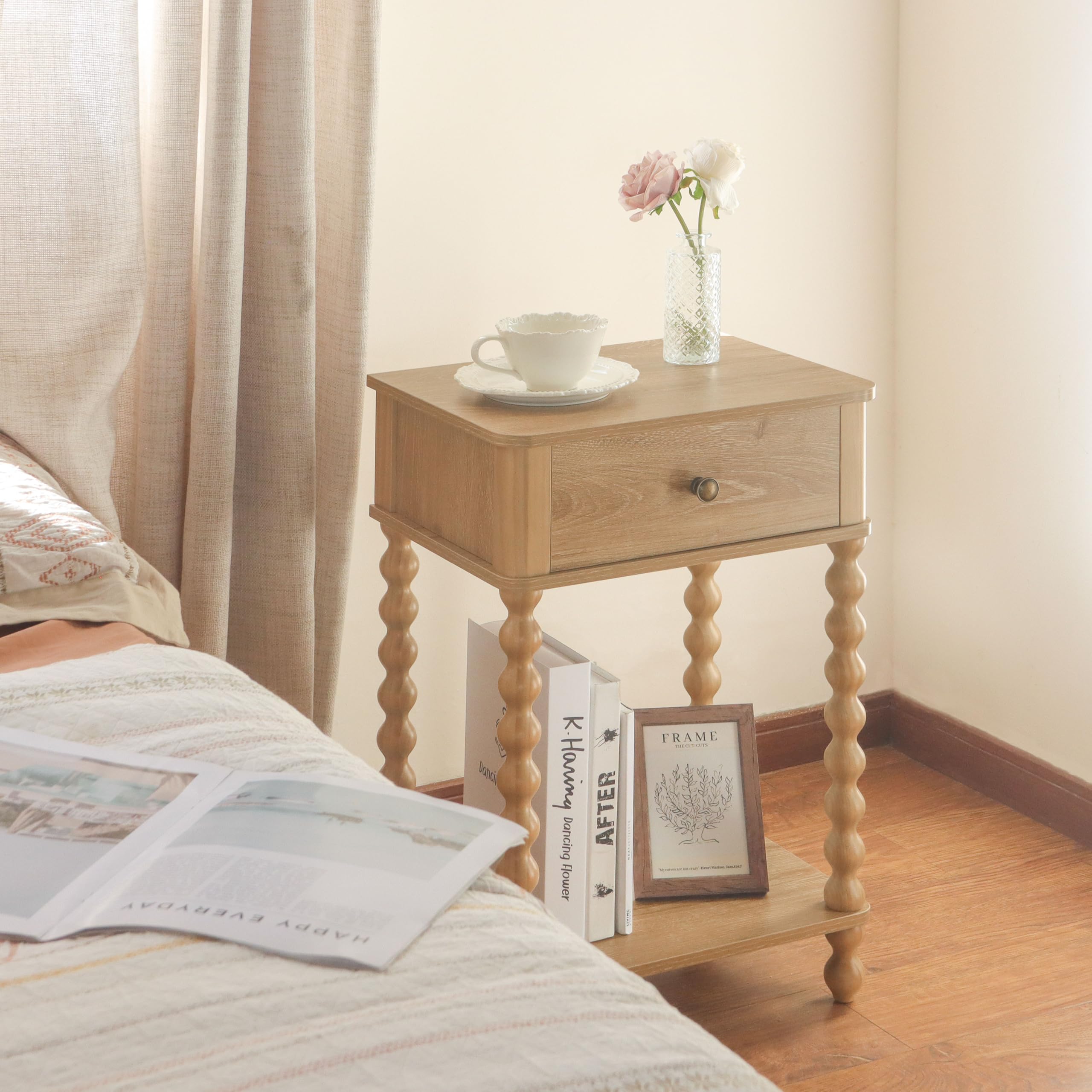 AWASEN compact table with tabletop and drawer storage