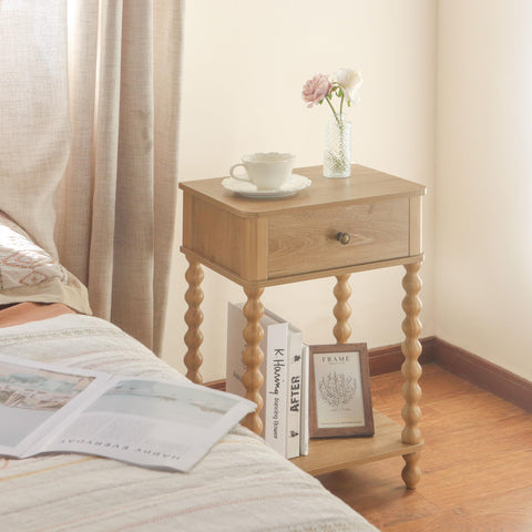 AWASEN compact table with tabletop and drawer storage