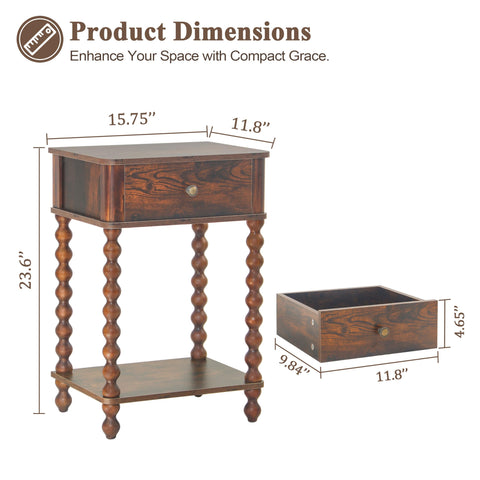AWASEN Nightstand tabletop display ready for lamp or books