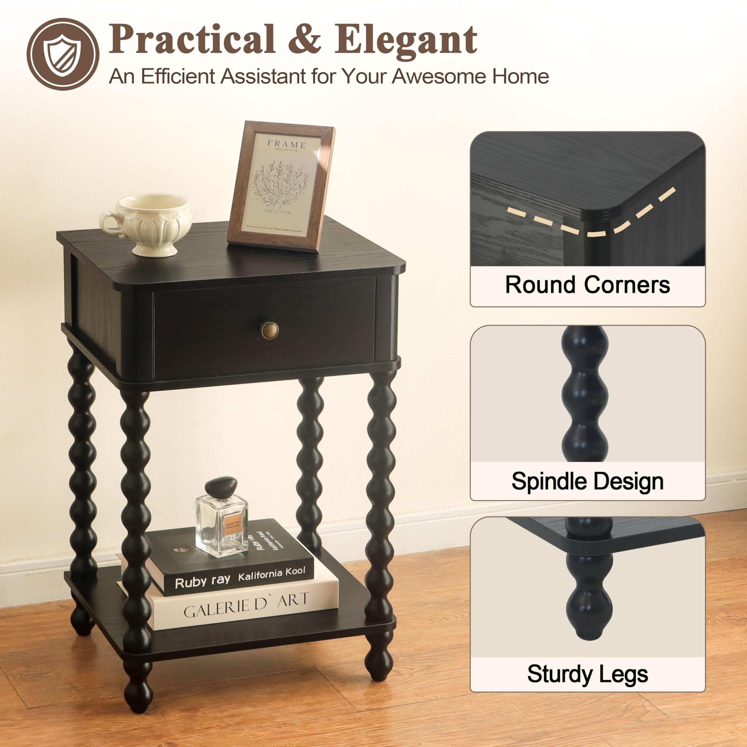 AWASEN open lower shelf for books or decor items