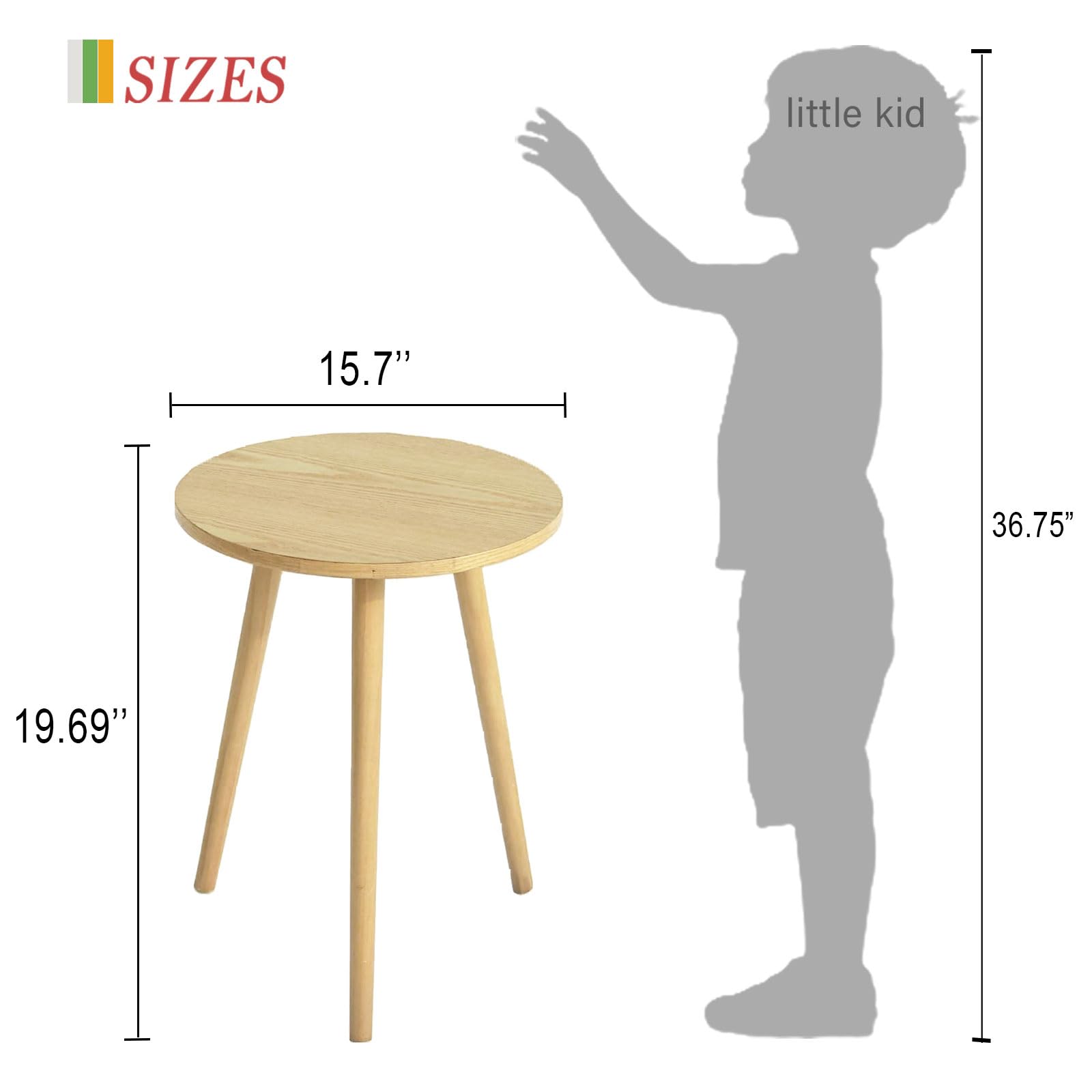 AWASEN round table features water-resistant surface for easy care.