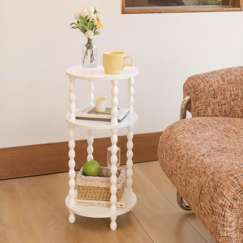 AWASEN rounded end table with safe edges for living spaces.