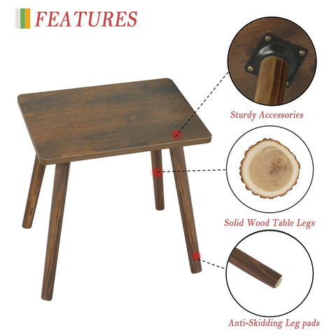 AWASEN side table coated MDF surface resists spills and cleans easily.