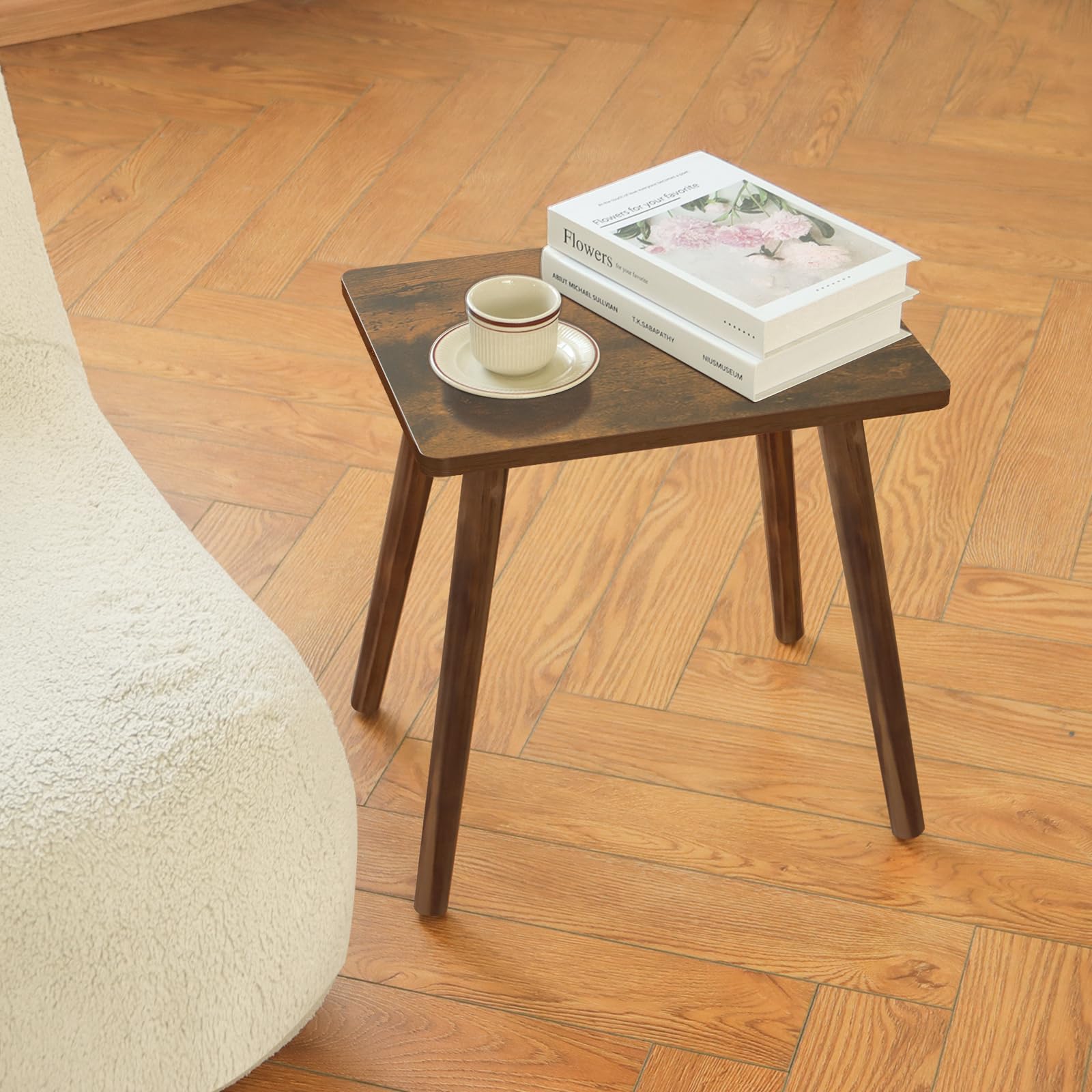 AWASEN side table features non-slip pads to protect floors and stabilize placement.