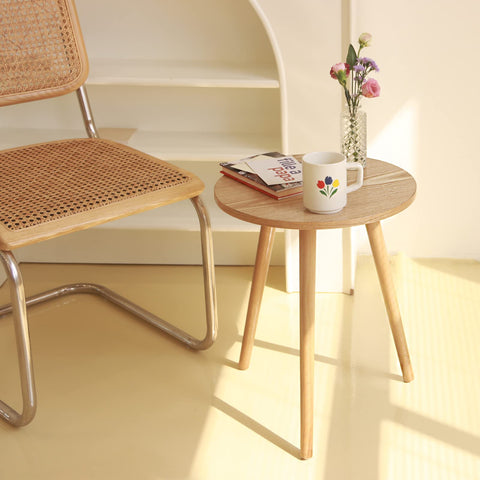AWASEN small accent table with three wood legs for stable surface.