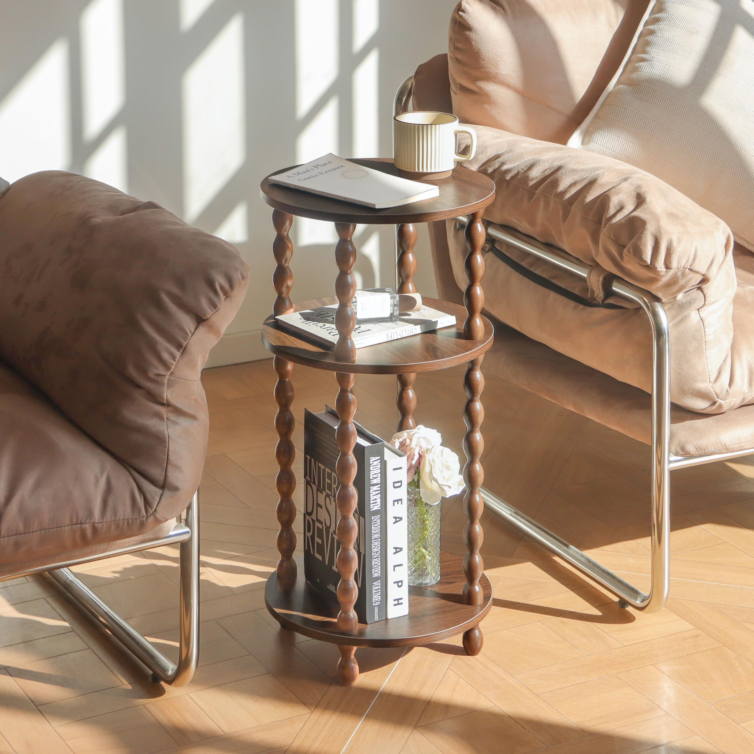 AWASEN small round end table in bedroom setup as a nightstand