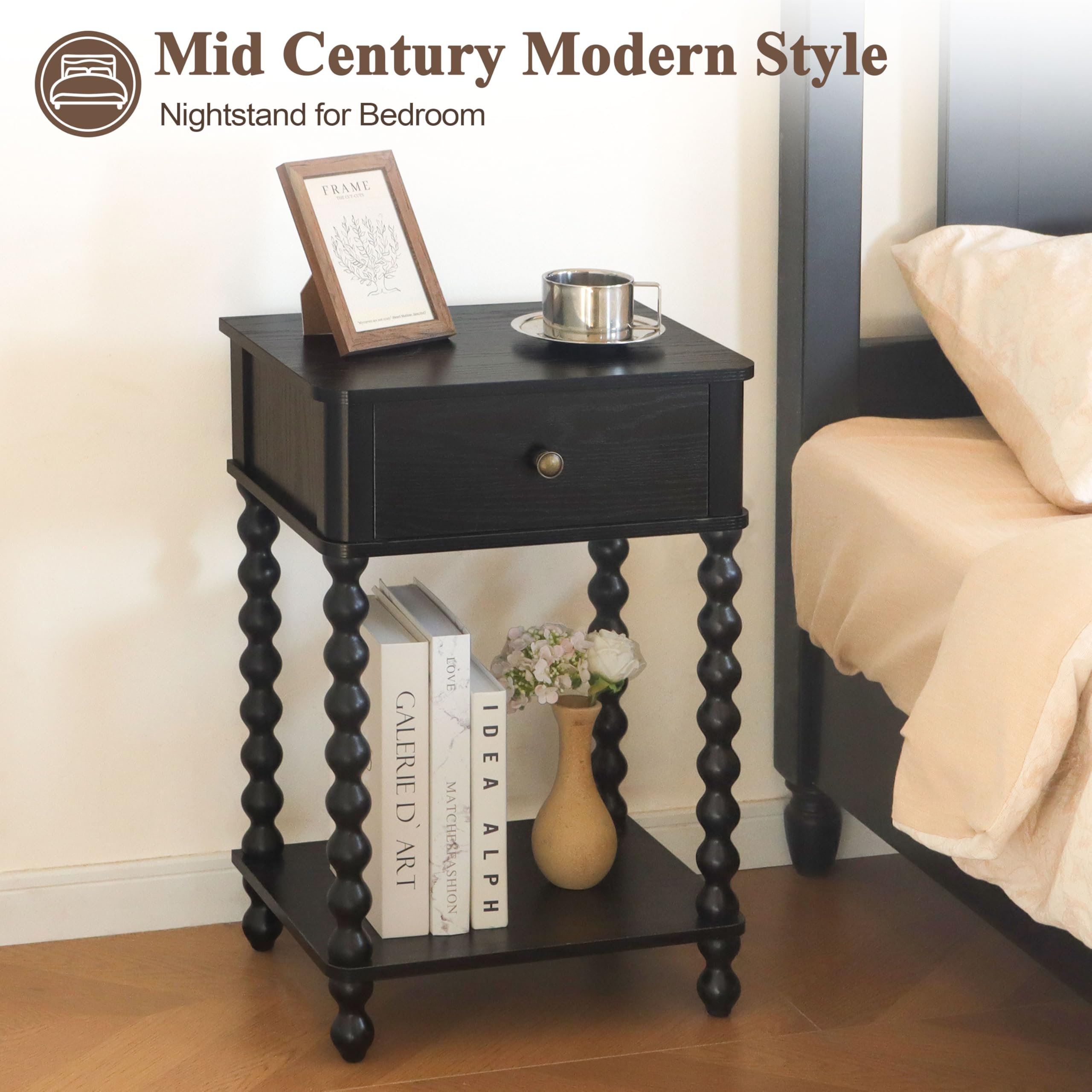 AWASEN sturdy MDF core with solid wood legs for stability