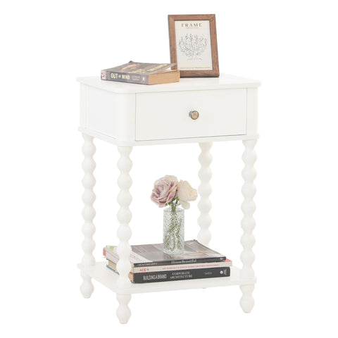 AWASEN White Nightstand top view showing compact bedside design and easy access to essentials