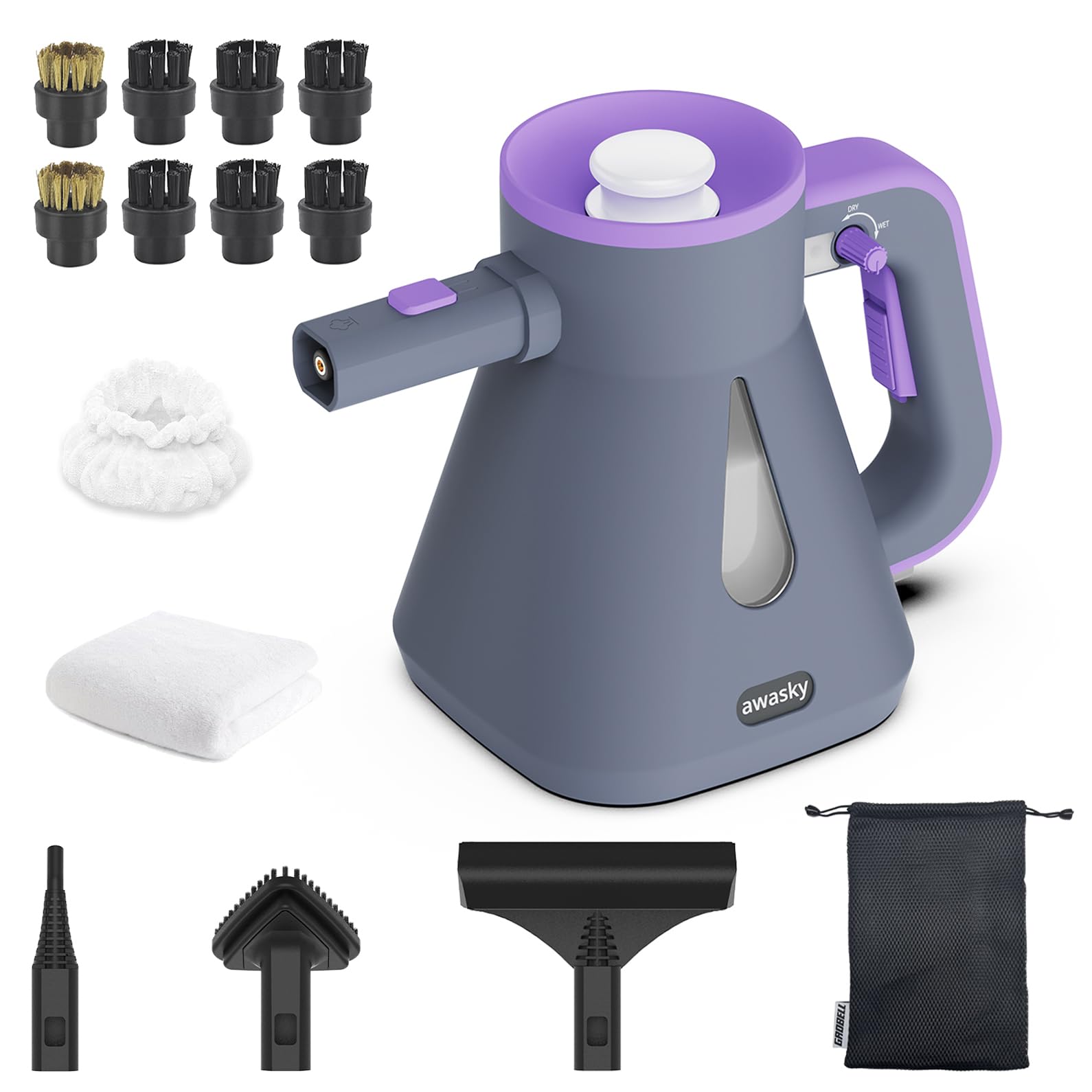 Awasky steam cleaner heats in 10 seconds for rapid cleaning