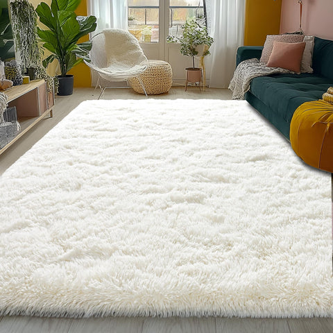 Awaytail non-slip bottom rug cream white keeps rug in place for safe family spaces