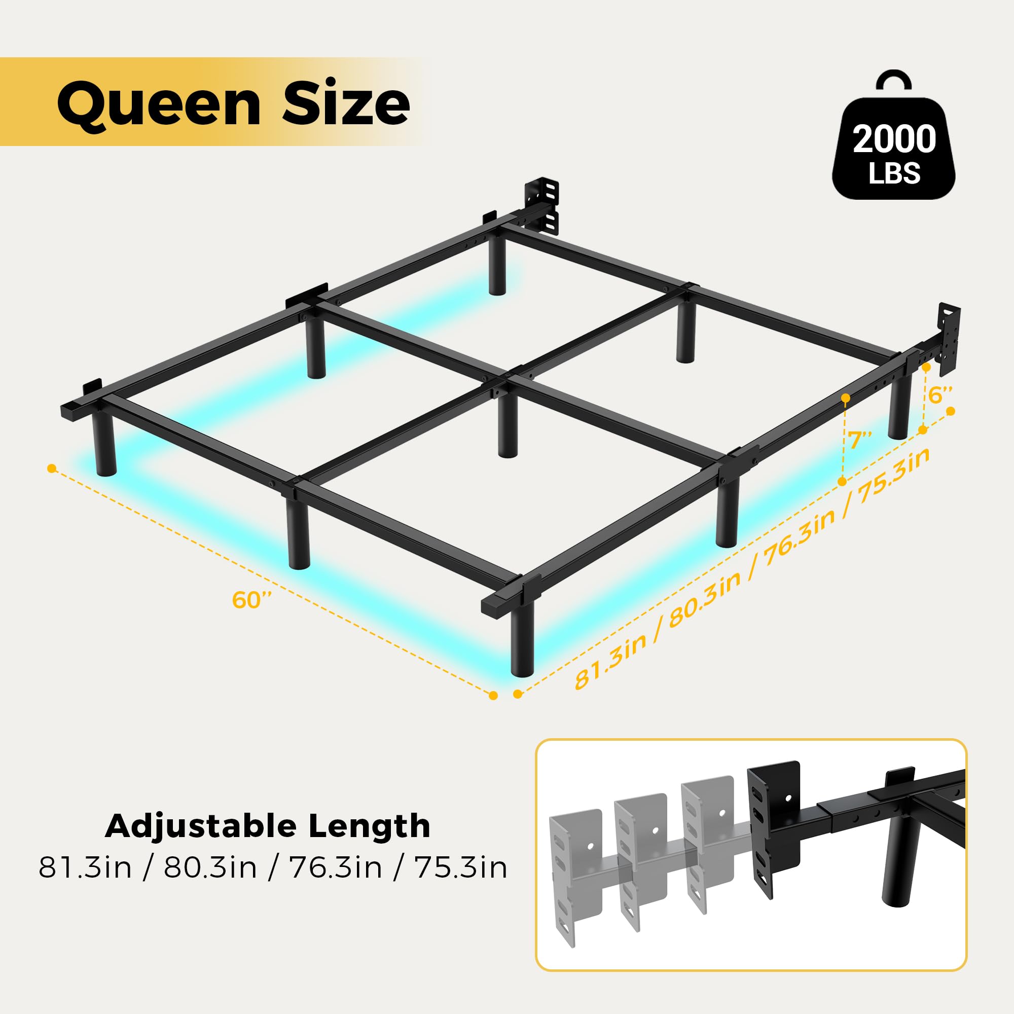 Durable steel construction ensures long-lasting support from Awesofurni.