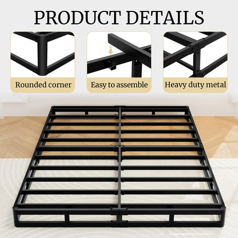 Awesofurni heavy-duty frame showcases robust support for durable mattress foundations.