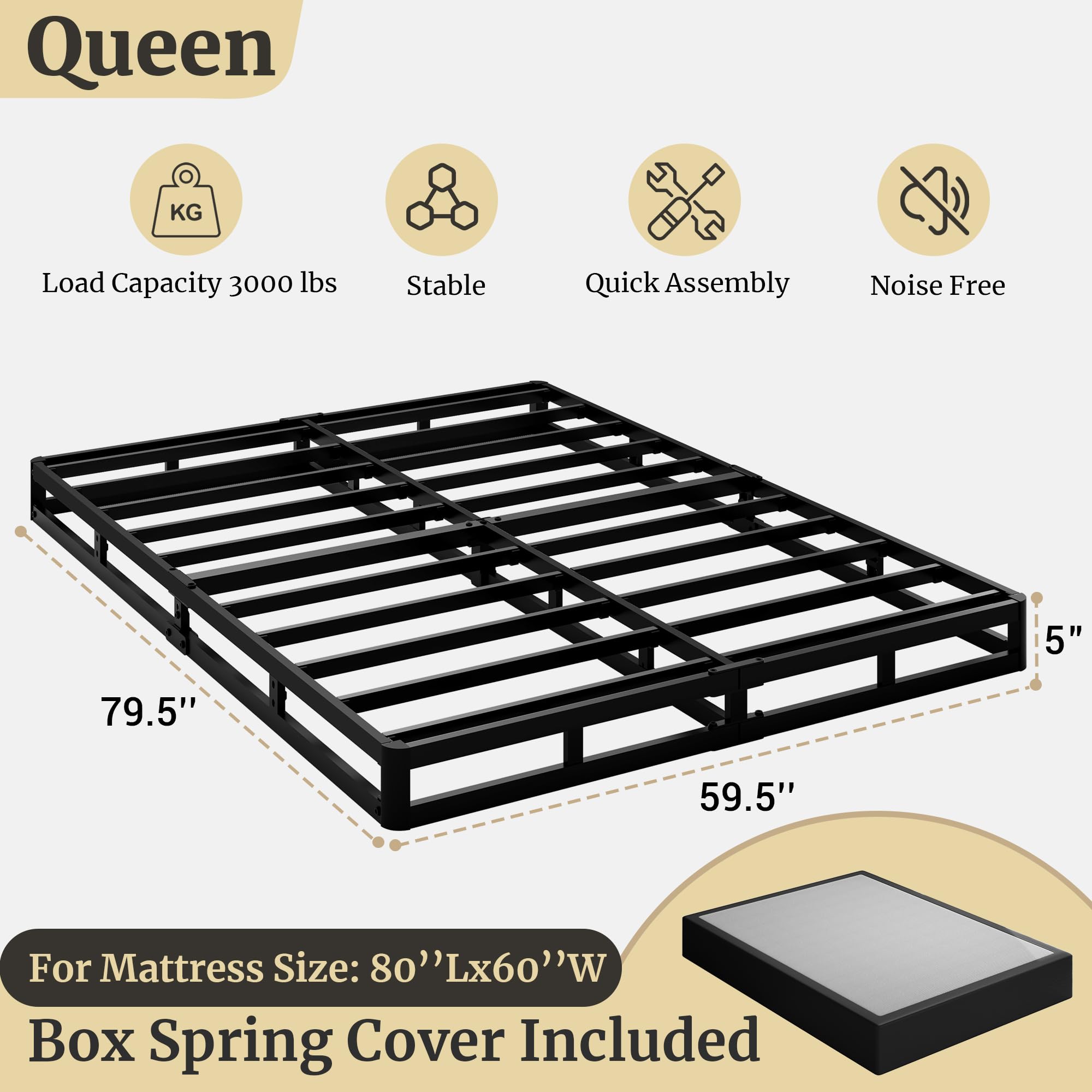 Awesofurni 3,000-lb capacity indicates trusted support for solo or shared sleeping.