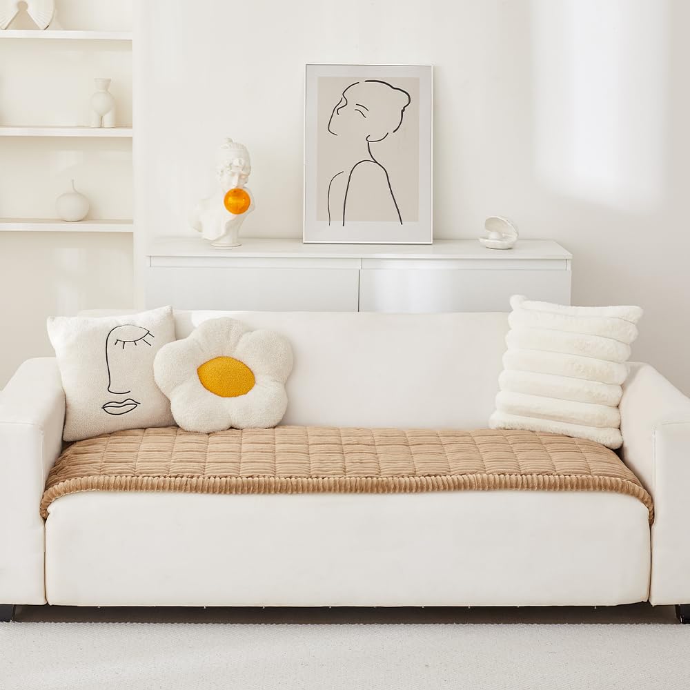 Awjcsv light brown fabric adds cozy decor while guarding against stains.
