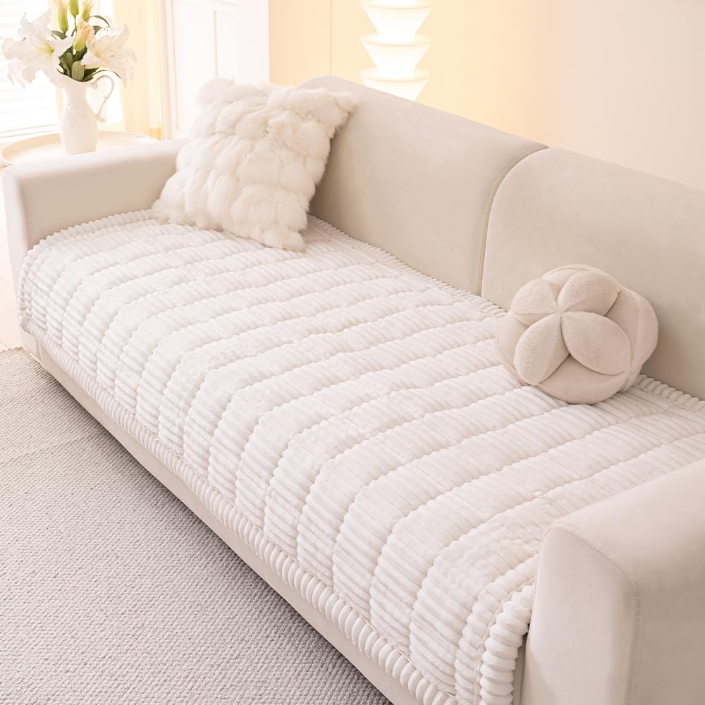 Awjcsv couch cover plush texture close-up protects furniture from scratches