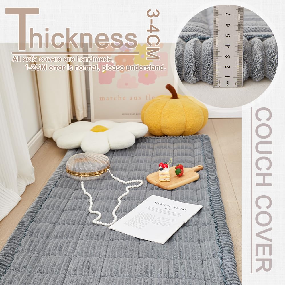 Awjcsv non-slip sofa cover with silicone grips stays in place.