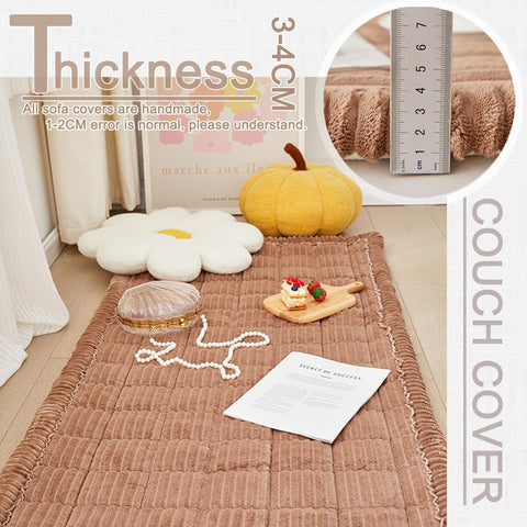 Awjcsv non-slip sofa cover shows silicone grip for stable lounging.