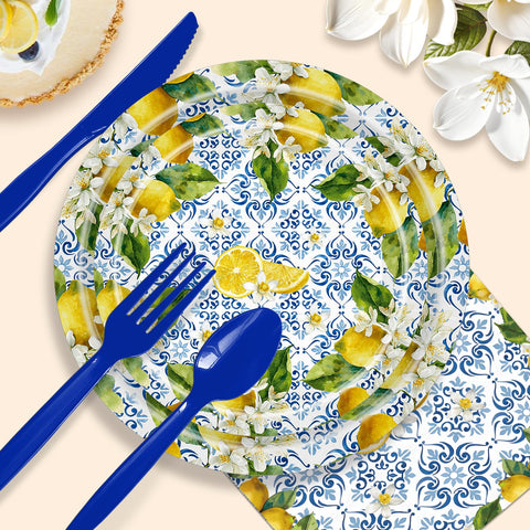 AWLZJZQA Lemon dessert plates pair with lemon treats for a coordinated look.