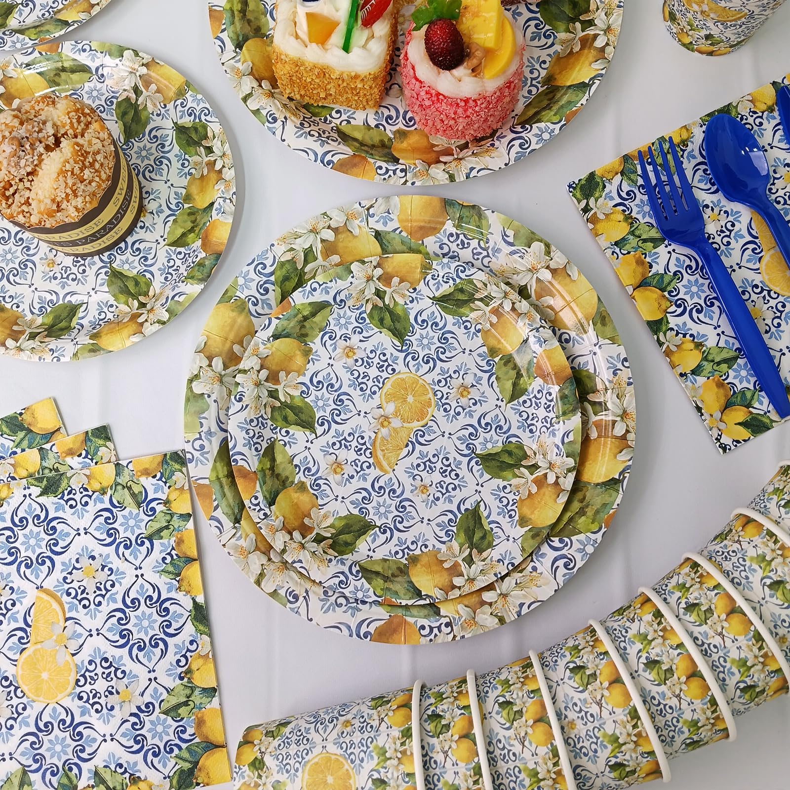 AWLZJZQA Mediterranean decor set complements garden and coastal party themes.