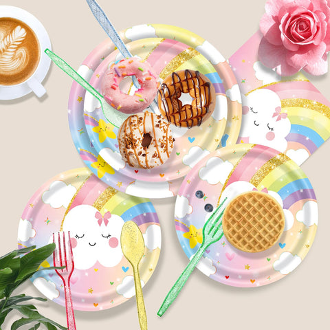 AWLZJZQA rainbow napkins 6.5 inch catch spills with color.
